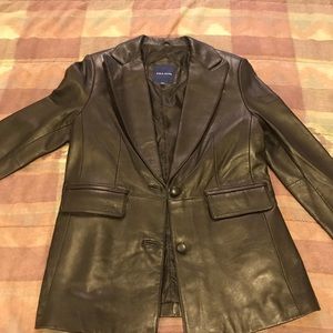Leather blazer jacket by Cole Haan